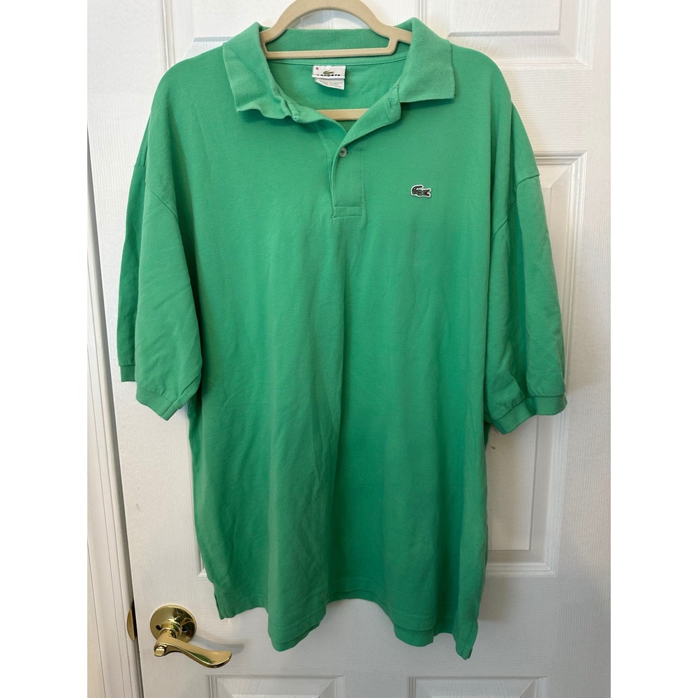 Lacoste Mens Green Cotton Pique Short Sleeve Polo Shirt Size 9 F5191